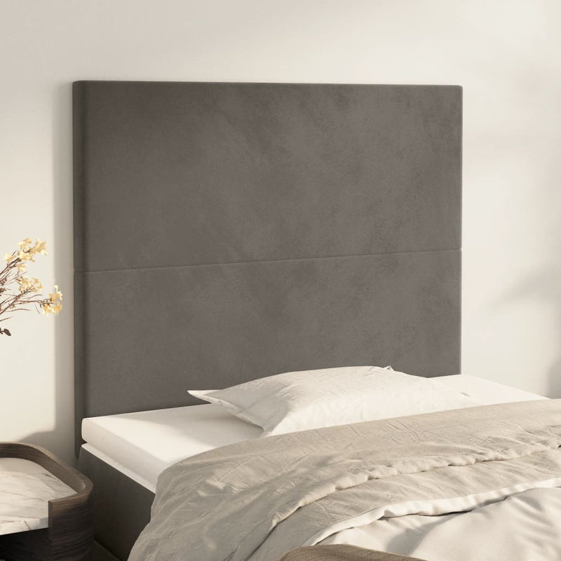 Headboards 2 pcs Dark Grey 80 cm Velvet