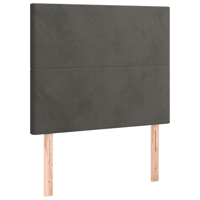 Headboards 2 pcs Dark Grey 100 cm Velvet