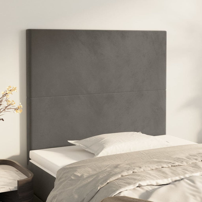 Headboards 2 pcs Dark Grey 100 cm Velvet