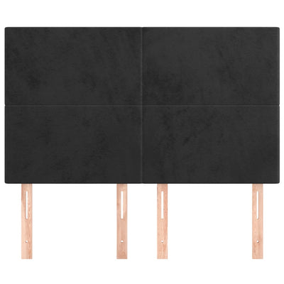 Headboards 4 pcs Black 72x5x78/88 cm Velvet