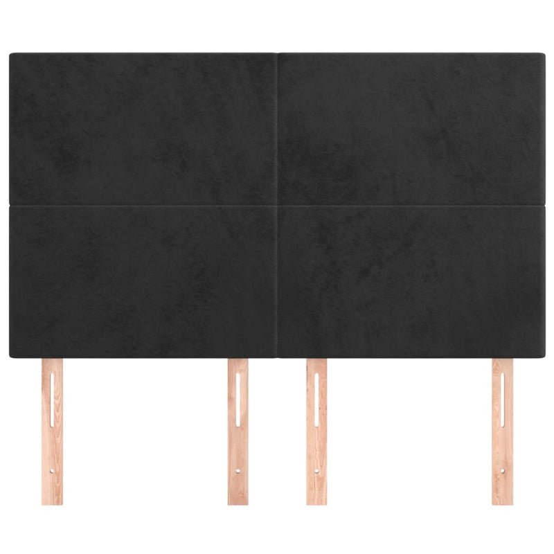 Headboards 4 pcs Black 72x5x78/88 cm Velvet