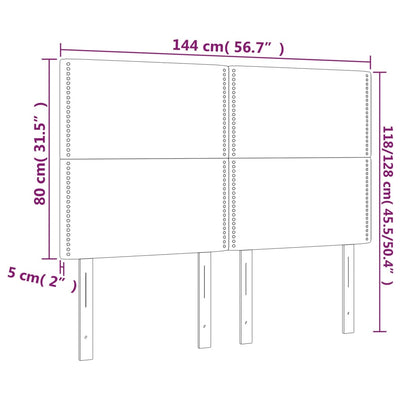 Headboards 4 pcs Dark Grey 72x5x78/88 cm Fabric