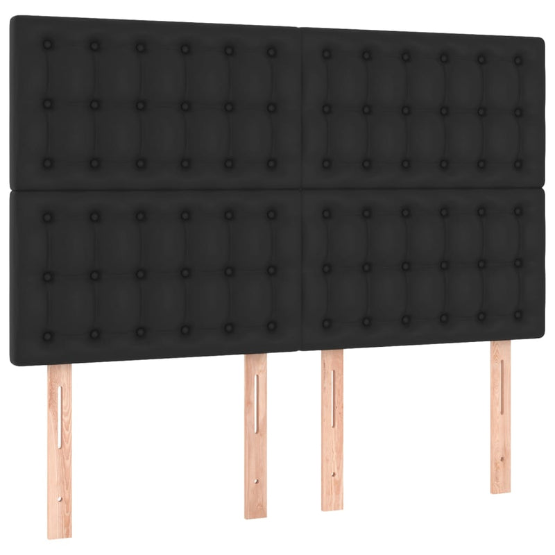 Headboards 4 pcs Black 72x5x78/88 cm Faux Leather