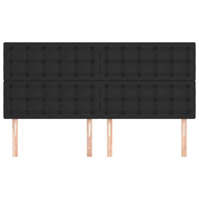 Headboards 4 pcs Black 80 cm Faux Leather