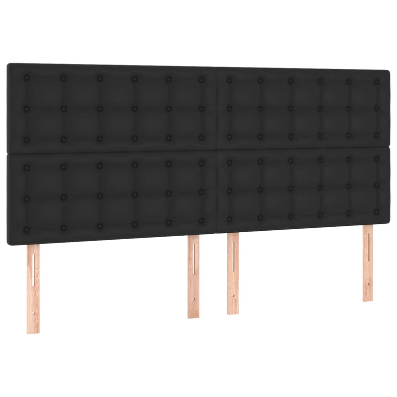 Headboards 4 pcs Black 100x5x78/88 cm Faux Leather