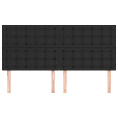 Headboards 4 pcs Black 100x5x78/88 cm Faux Leather