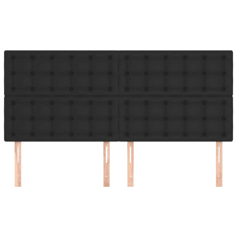 Headboards 4 pcs Black 100x5x78/88 cm Faux Leather