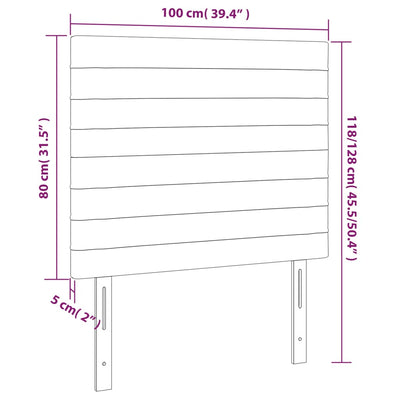 Headboards 2 pcs Dark Grey 100 cm Fabric