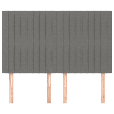 Headboards 4 pcs Dark Grey 72x5x78/88 cm Fabric