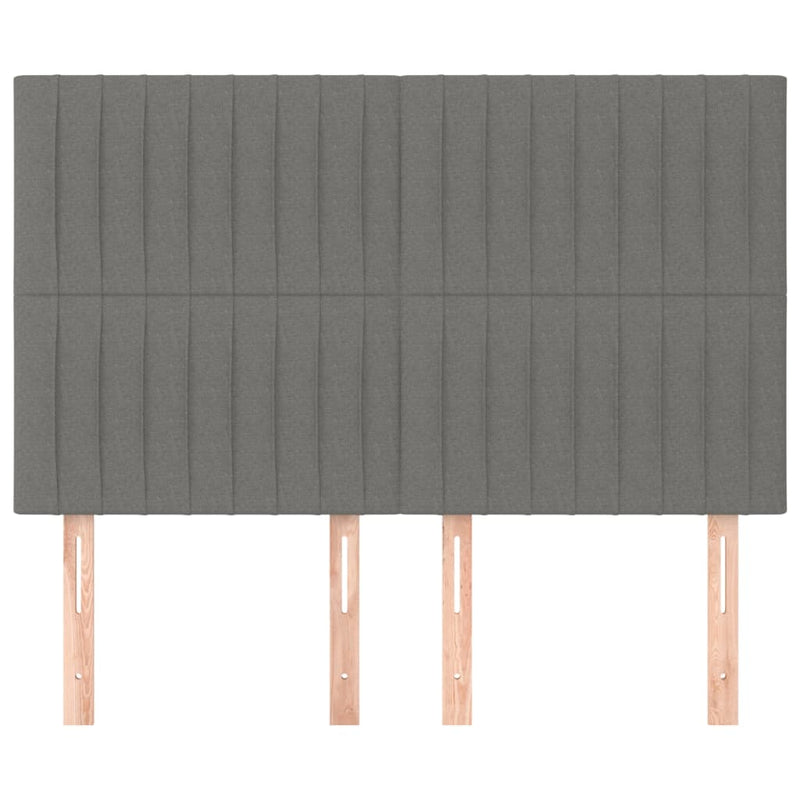 Headboards 4 pcs Dark Grey 72x5x78/88 cm Fabric