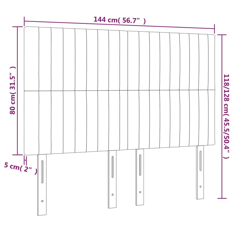 Headboards 4 pcs Dark Grey 72x5x78/88 cm Fabric