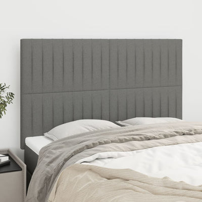 Headboards 4 pcs Dark Grey 72x5x78/88 cm Fabric