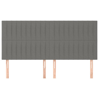 Headboards 4 pcs Dark Grey 80x5x78/88 cm Fabric