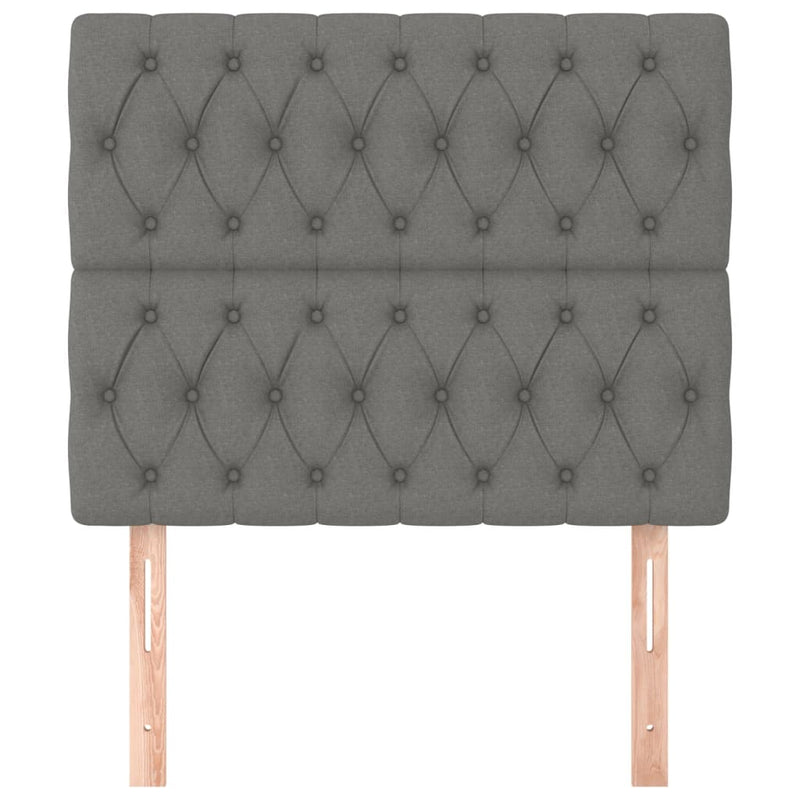 Headboards 2 pcs Dark Grey 100x7x78/88 cm Fabric