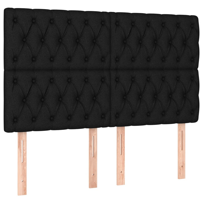 Headboards 4 pcs Black 80 cm Fabric