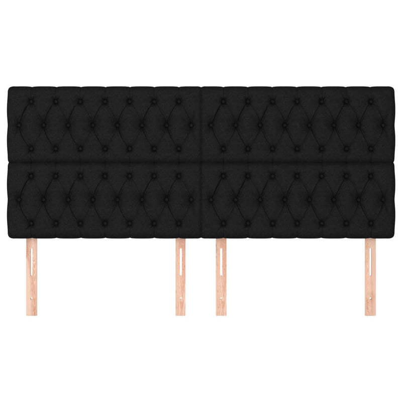 Headboards 4 pcs Black 100x7x78/88 cm Fabric