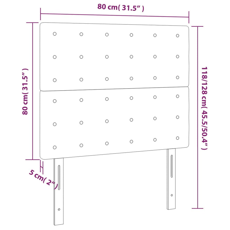 Headboards 2 pcs Dark Grey 80 cm Fabric