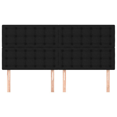 Headboards 4 pcs Black 100x5x78/88 cm Fabric