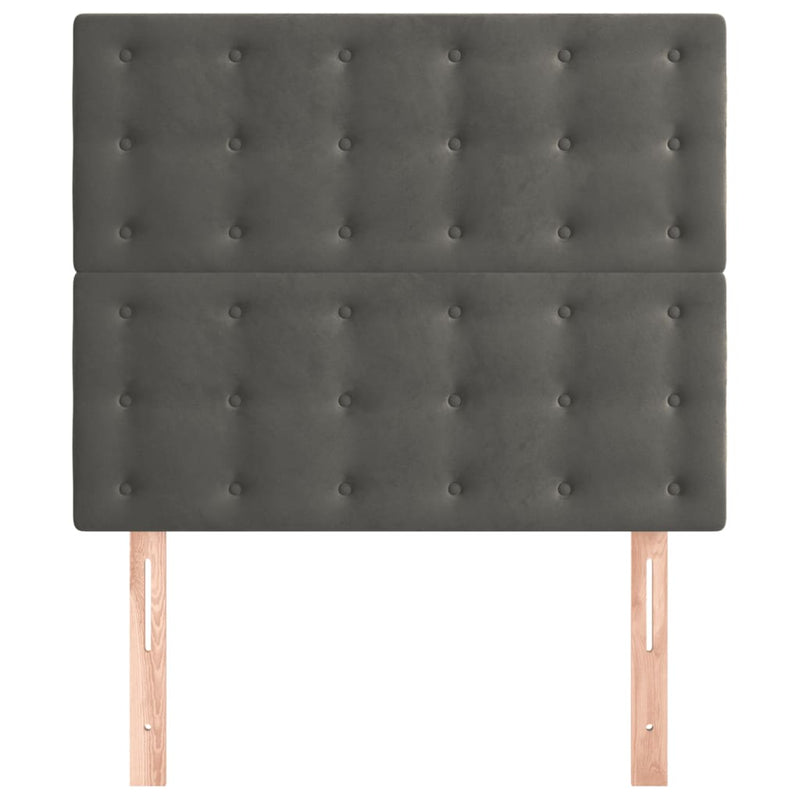 Headboards 2 pcs Dark Grey 80 cm Velvet