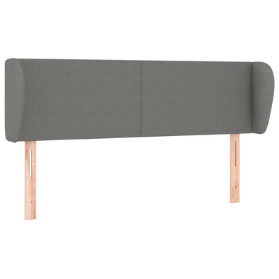 Headboard with Ears Dark Grey 147 cm Fabric