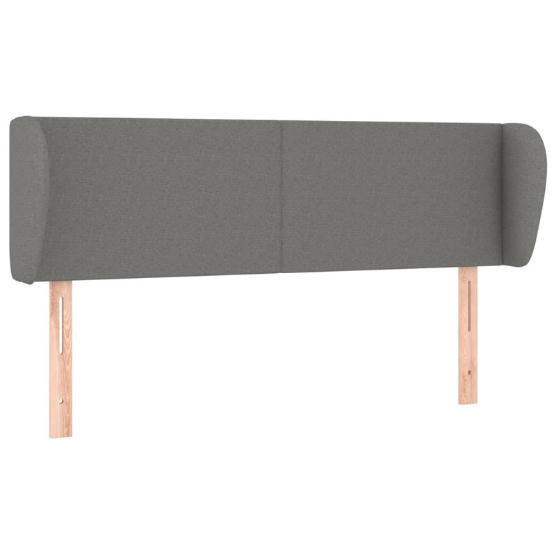 Headboard with Ears Dark Grey 147 cm Fabric