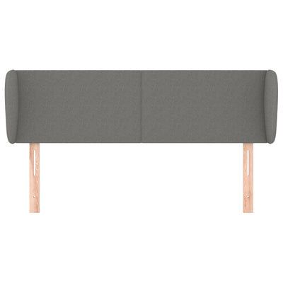 Headboard with Ears Dark Grey 147 cm Fabric