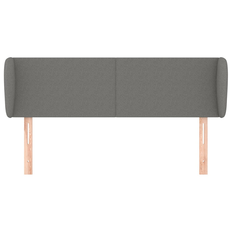 Headboard with Ears Dark Grey 147 cm Fabric