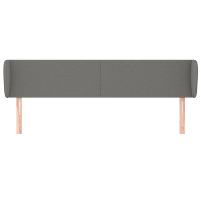 Headboard with Ears Dark Grey 203 cm Fabric