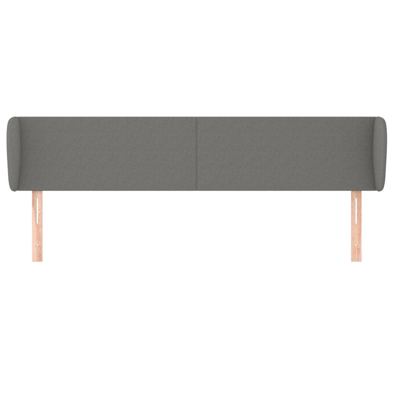 Headboard with Ears Dark Grey 203 cm Fabric