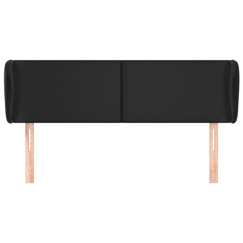 Headboard with Ears Black 147x23x78/88 cm Faux Leather