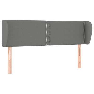 Headboard with Ears Dark Grey 147x23x78/88 cm Fabric