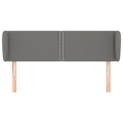 Headboard with Ears Dark Grey 147x23x78/88 cm Fabric