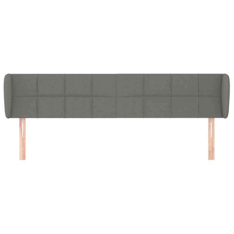 Headboard with Ears Dark Grey 163 cm Fabric