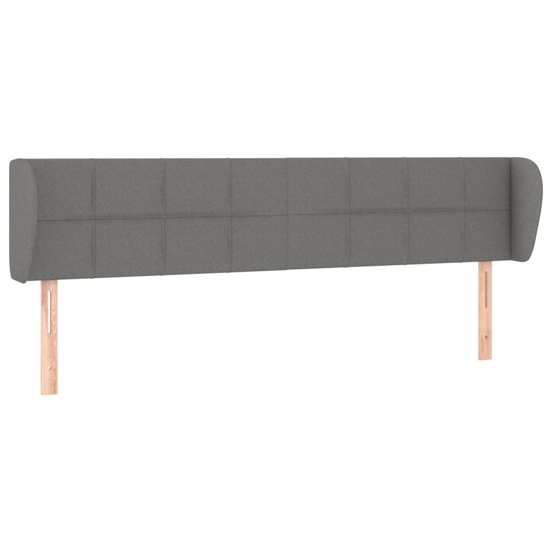 Headboard with Ears Dark Grey 203 cm Fabric