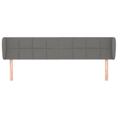 Headboard with Ears Dark Grey 203 cm Fabric