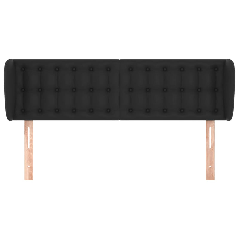 Headboard with Ears Black 147x23x78/88 cm Faux Leather