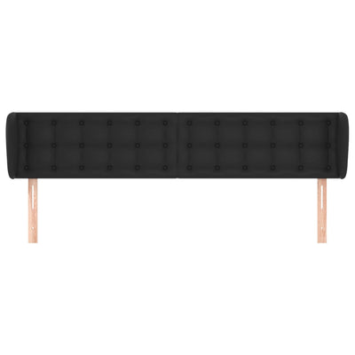 Headboard with Ears Black 163 cm Faux Leather