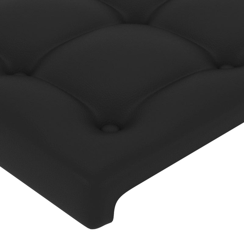 Headboard with Ears Black 203 cm Faux Leather