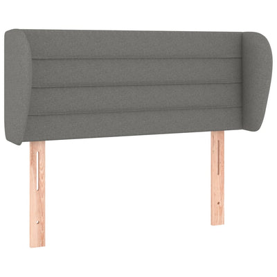 Headboard with Ears Dark Grey 103 cm Fabric