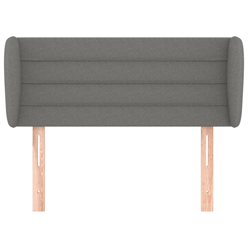 Headboard with Ears Dark Grey 103 cm Fabric