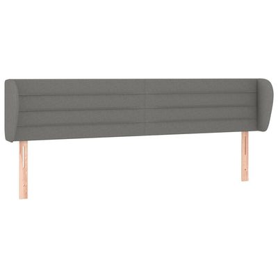 Headboard with Ears Dark Grey 163 cm Fabric