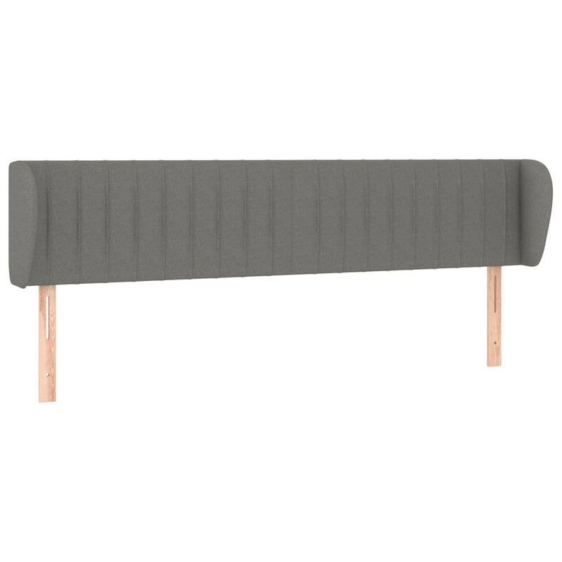 Headboard with Ears Dark Grey 163 cm Fabric