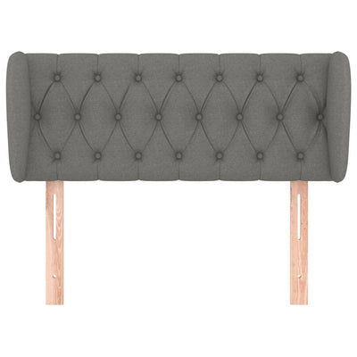 Headboard with Ears Dark Grey 103x23x78/88 cm Fabric