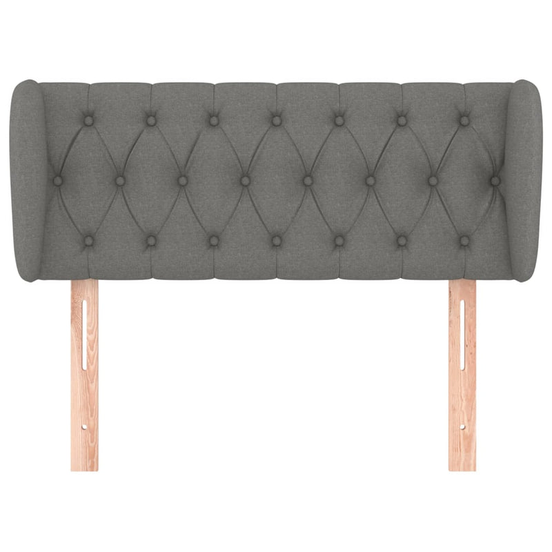 Headboard with Ears Dark Grey 103x23x78/88 cm Fabric