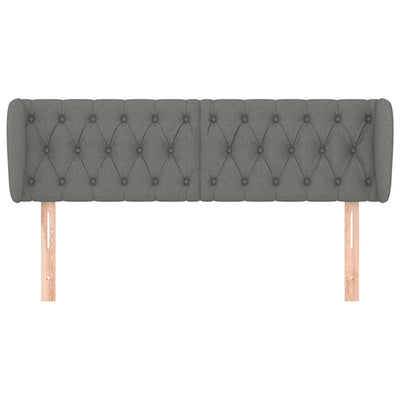 Headboard with Ears Dark Grey 163 cm Fabric