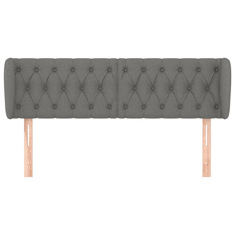 Headboard with Ears Dark Grey 163 cm Fabric