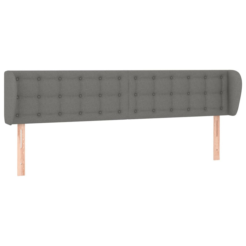 Headboard with Ears Dark Grey 163 cm Fabric