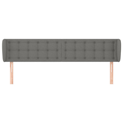 Headboard with Ears Dark Grey 163 cm Fabric