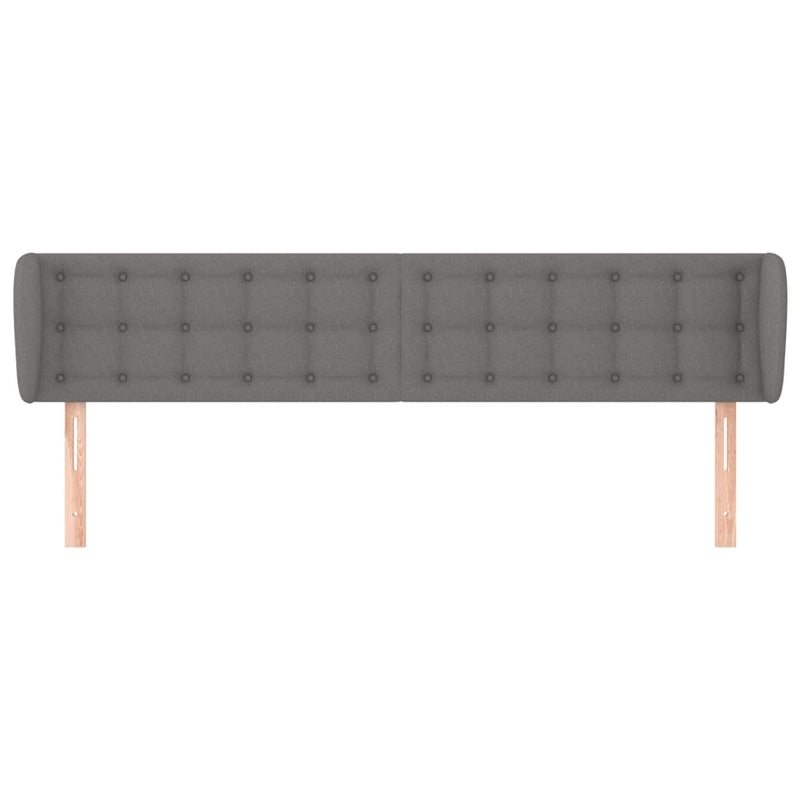 Headboard with Ears Dark Grey 163 cm Fabric