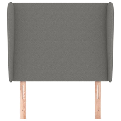 Headboard with Ears Dark Grey 103 cm Fabric